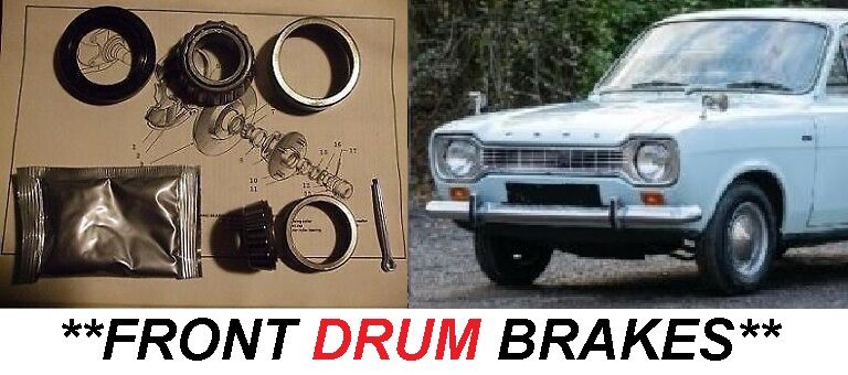 FRONT WHEEL HUB BEARING KIT x1 (Ford Escort Mk1) (950, 1100, 1300) (1968- 74) (* FRONT DRUMS *) 